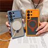 Applicable to Samsung S26ultra magnetic suction bracket mobile phone case s25ultra hollow two-color heat dissipation mesh case protective case