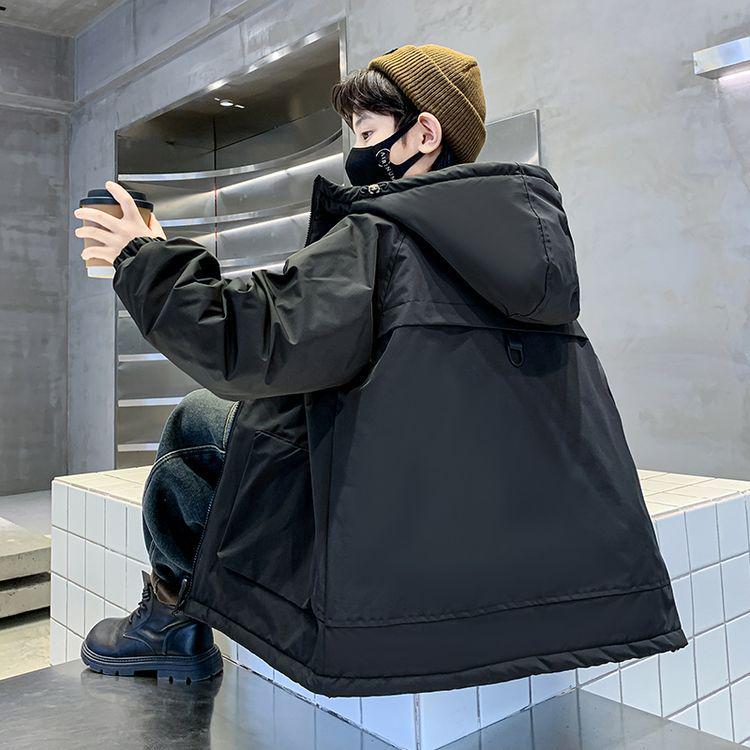 

Boys Quilted Windbreaker Jacket - Fashionable, Thickened, Cotton-Padded Winter 2024 Style for Kids 130 cm чёрный