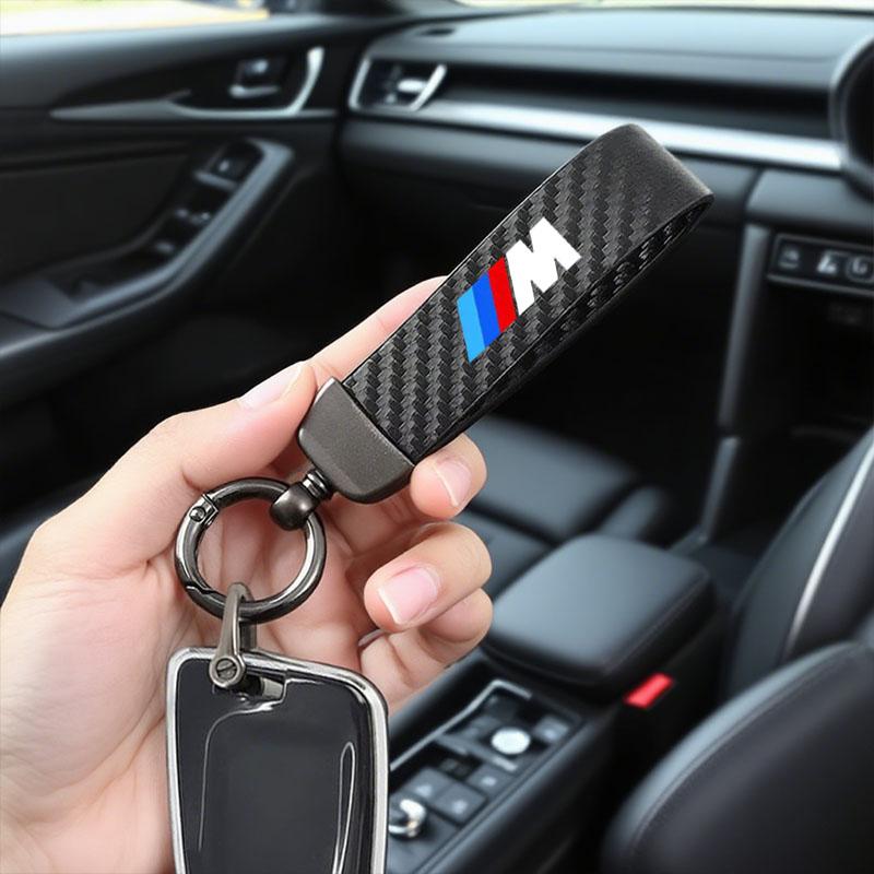 Car Carbon fiber Key Ring Chain Holder Car Key Ring For BMW M Power X1 e84 X3 f25 X5 e53 x6 e71 ix3 i3 320i 330d M4 1 3 5 Series mkhr65