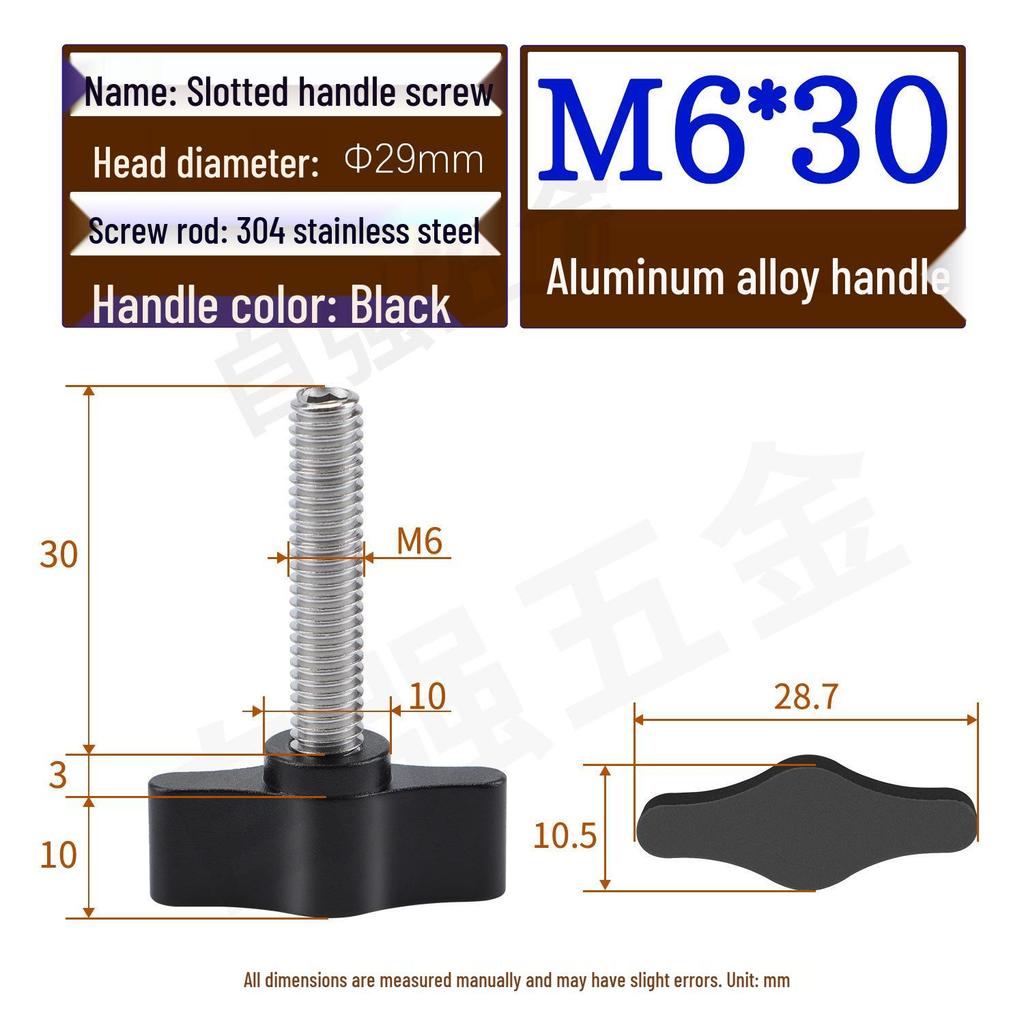 Universal M6 T-Handle Stainless Steel Thumb Screw for Photography Adjustment