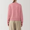 MUJI Washable Wool Crew Neck Size BA1P4A4A Women's Mid-Gauge Sweater, Pink, XXL,