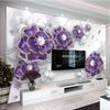 3d Wallpaper Stereo Flowers Pearls And Jewels Wall Murals Living Room Backdrop Wall Papers