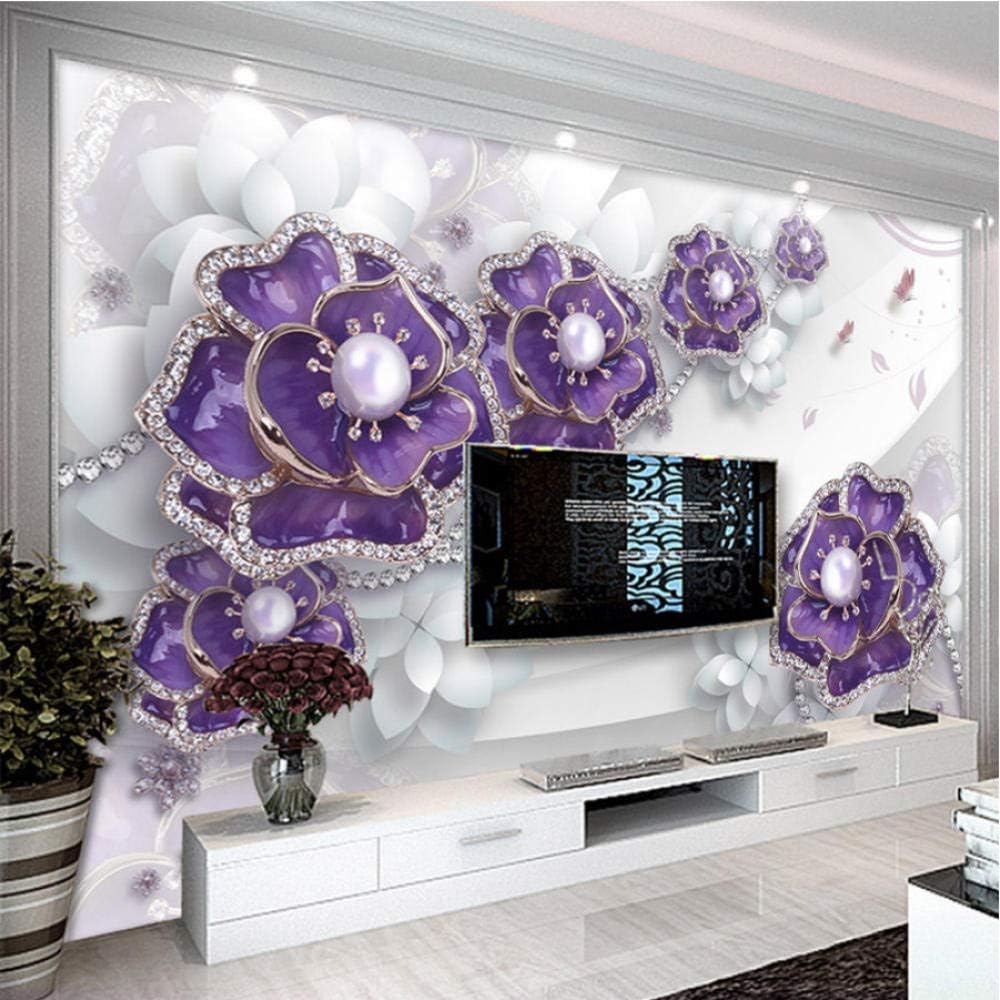 3d Wallpaper Stereo Flowers Pearls And Jewels Wall Murals Living Room Backdrop Wall Papers