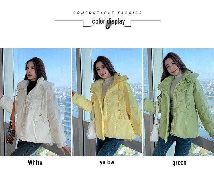 Women's Short White Duck Down Jacket - Korean Style, Wash-Free, Warm & Thick for Winter