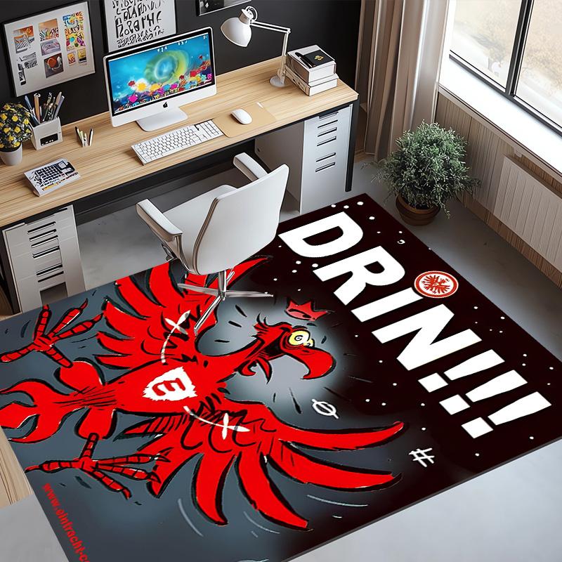 Eintracht Frankfurt Pattern Rug, Indoor/Outdoor Mat, for Picnic, Gameroom, Bedroom, Office, Living Room, Home Decor Carpet, Birthday Gift