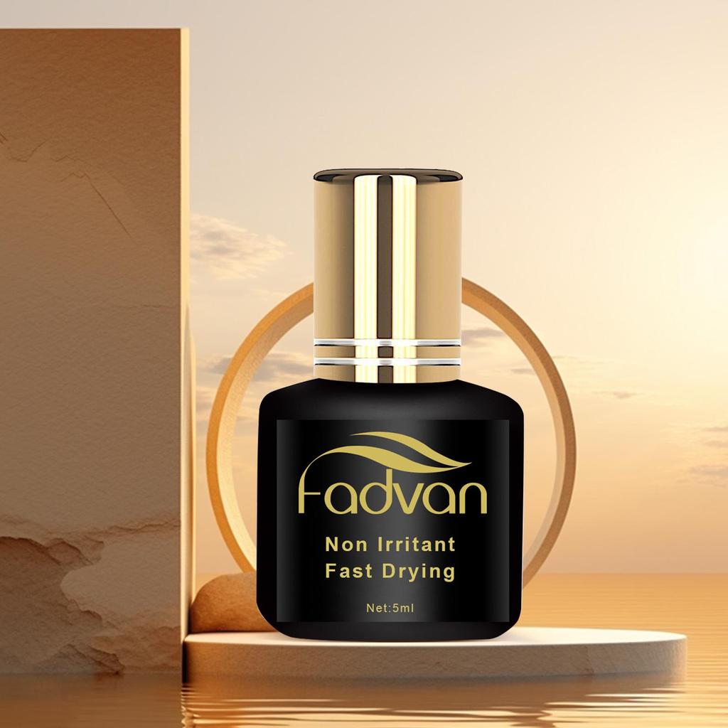 FADVAN 5ml/10ml Black Gold Eyelash Glue – Strong, Long-Lasting Adhesive for False Eyelashes.