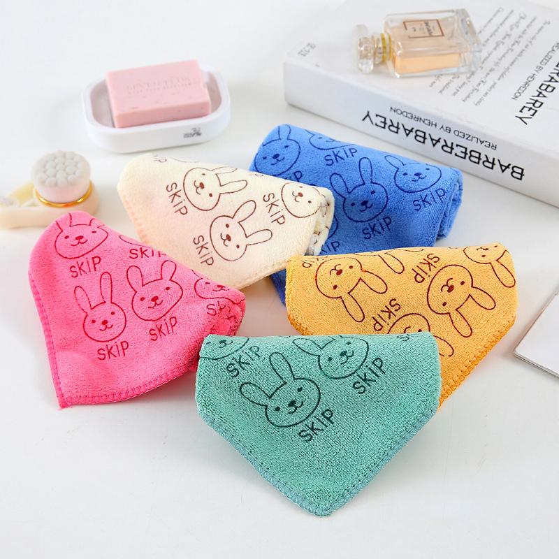 1Pcs Cute Bunny 30*30cm Baby Square Towel Thicken Hook Towel Universal Handkerchief Random Color