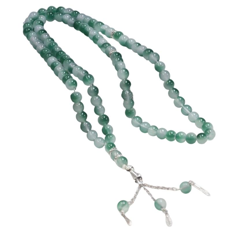 99 Beads Double Tone Simulated Agate Bracelet Lightweight Handmade Jewelry For Formal Event And Daily Wear