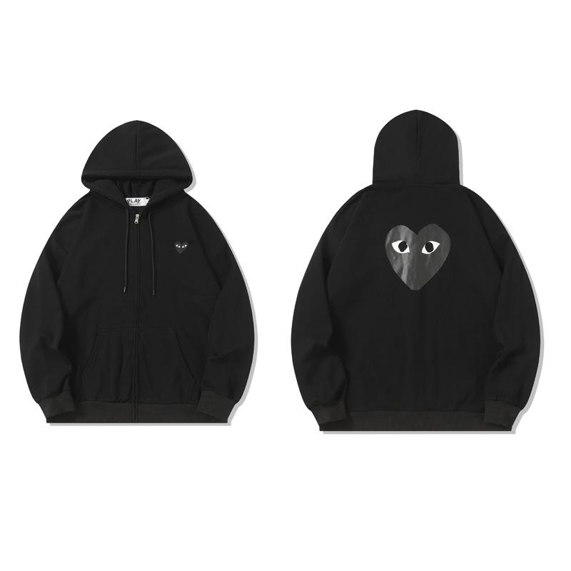 JB PLAY love Japanese fresh loose teen couple zipper hooded terry casual crew neck guard