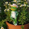 Creative Gifts for Gardeners Frog Garden Statue, Spring Base Resin Figurine, Weatherproof Handmade Gift Ideas Figurine Fence Balcony Patio Lawn
