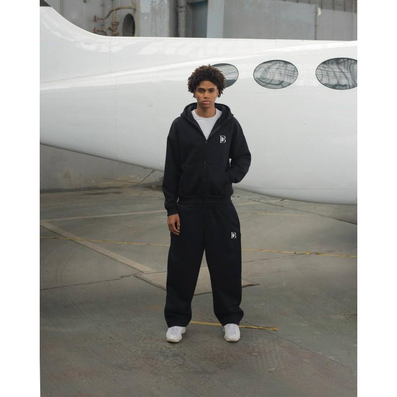 Tuta Jogger con Felpa con Cappuccio e Zip Oversize Unisex Streetwear Casual Abbigliamento Sportivo Uomo Donna