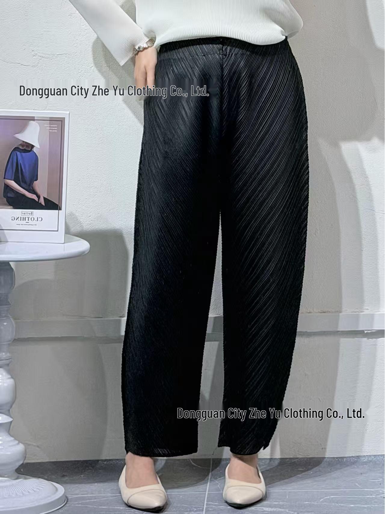 Miyake-Inspired High-End Pleated Curved Pants One Size чёрный