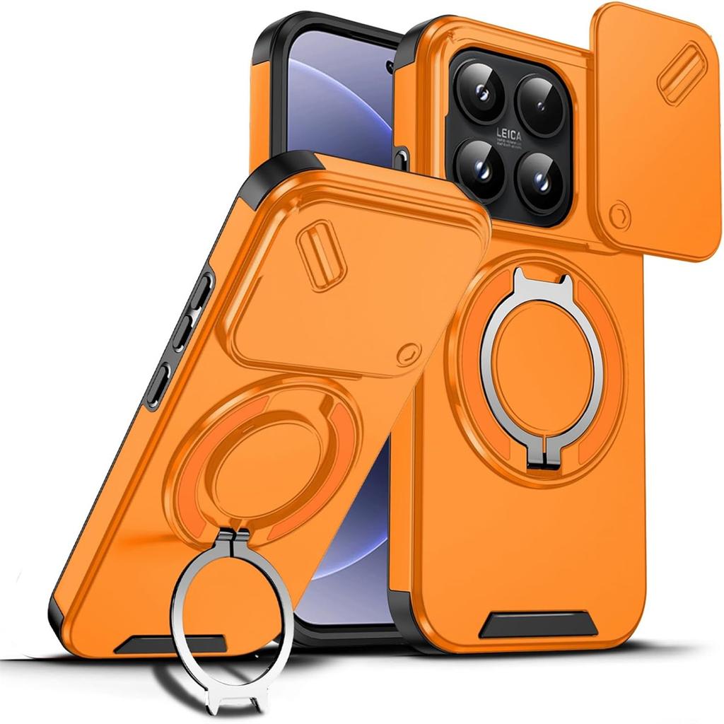15T Custodia Resistente Copri Obiettivo Fotocamera Scorrevole Copertura con Supporto Rotante Per Xiaomi Mi 14T Pro 17 Robusto Antiurto Cover per Telefono Funda