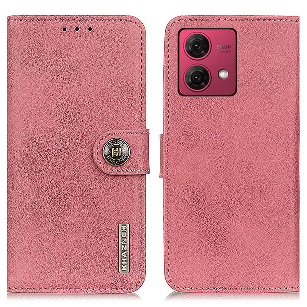 KHAZNEH For Motorola Moto G84 5G Case Cowhide Texture Anti-drop PU Leather Phone Cover