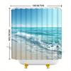 [Beach Shower Curtain] 1Pc Tranquil Beach Scene Shower Curtain - Durable Polyester Fabric, With 12 Hooks, Machine W