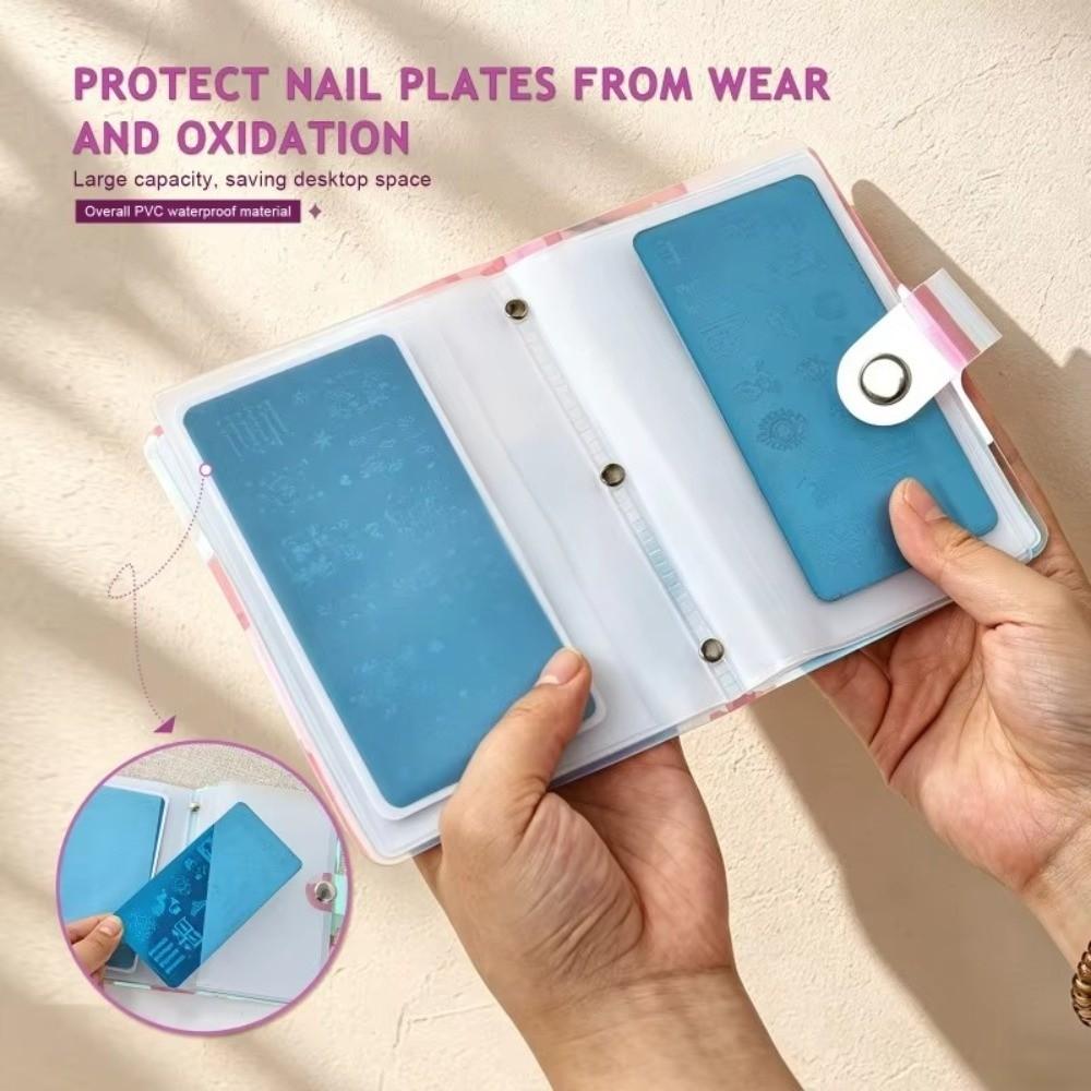 Soft Cover Nail Stamping Plate Holder Dustproof Organizer  For Square Round Plates