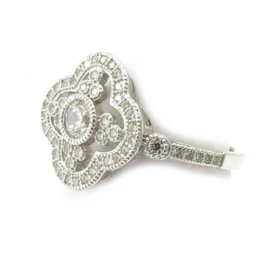 Silver Ring 'Sissi' White Silver (rhodium) - 15x15 Mm