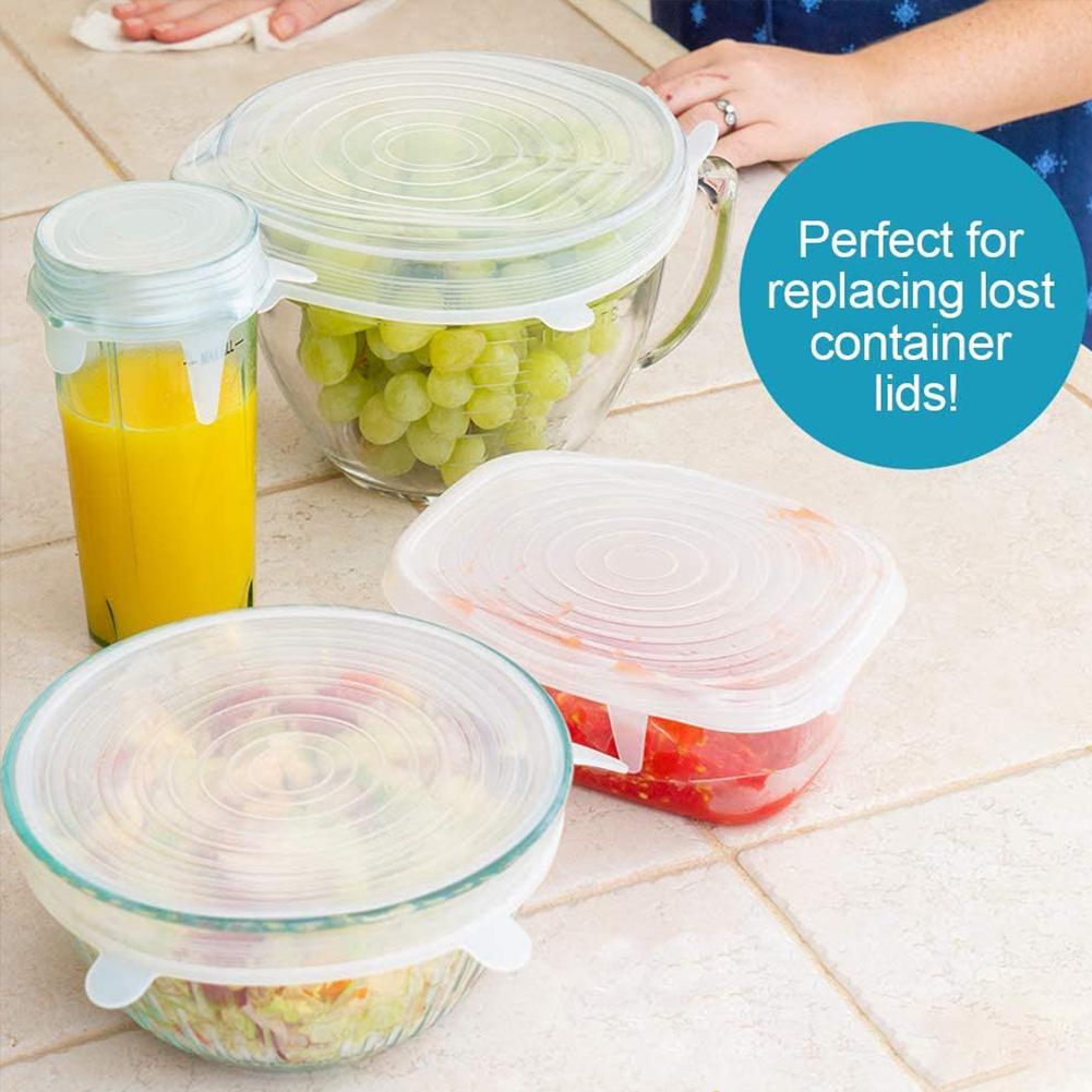 12X Reusable Silicone Food Storage Bags Stretch Seal Leakproof Containers Cover