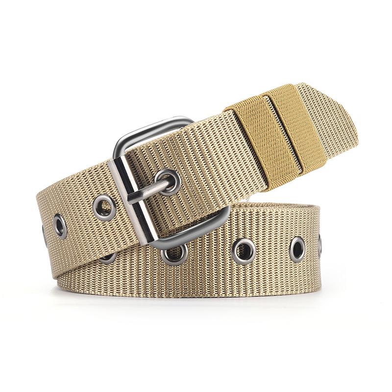 Canvas Belt Men'S Pin Buckle Imitation Nylon Knitted Student Green Unisex Belt Women