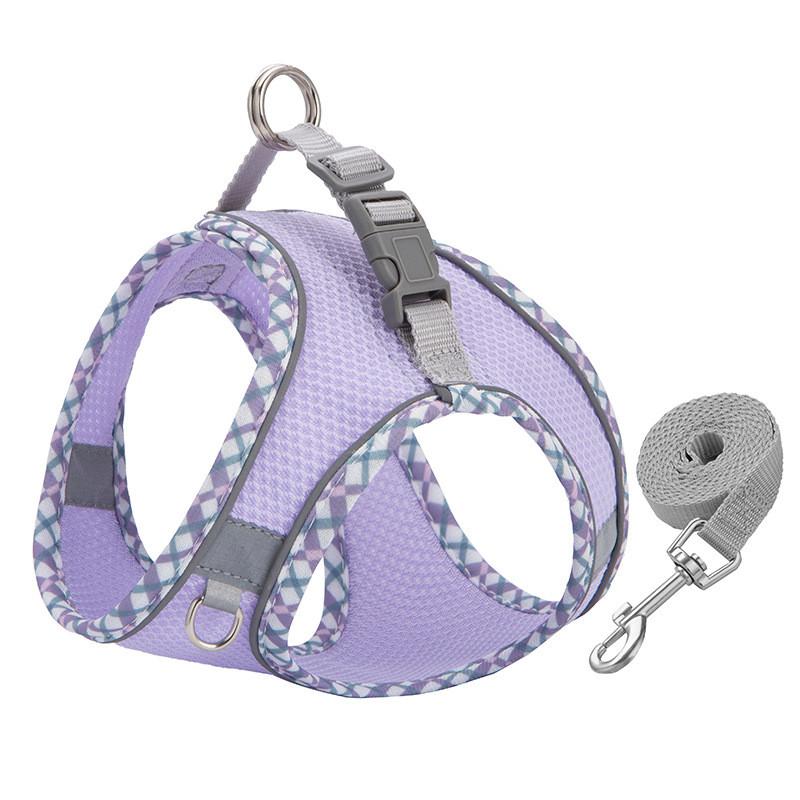 Breathable Pet Harness And Leash Set For Outdoor Use Purple,2XS