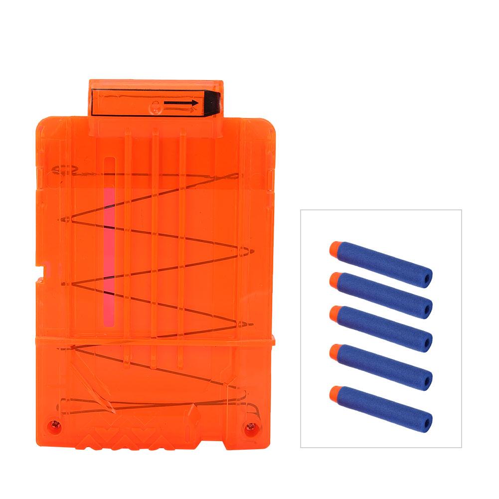 Soft Clip Plastic Cartridge Magazine Toy (5 Transparent Orange)