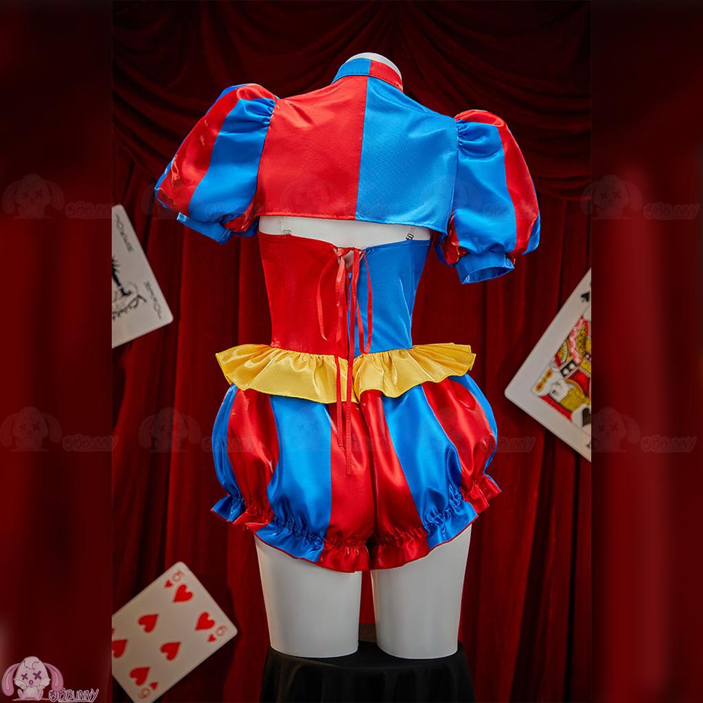 Erwachsenes Digitales Zirkus Pomni Cosplay Kostüm Damen Sexy Jumpsuit Mit Hut Socken Halloween Karnevalsparty Niedliche Clown Kleidung Outfit