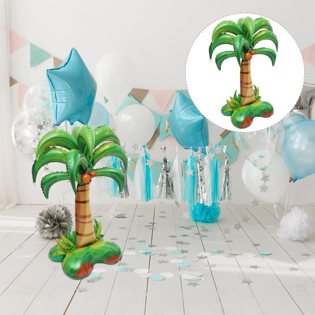 VICASKY Palm Tree Balloons, 3-Piece Set, Large Inflatable Foil Balloons for Hawaiian Party Decorations, 52x37x64 Inches, for Indoor and Outdoor Use