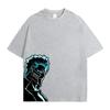 Grimmjow Jaegerjaques Grafik T-Shirt BLEACH Anime Harajuku Vintage Lässiges T-Shirt Herren Damen Übergroß Baumwolle Kurzarm T-Shirts