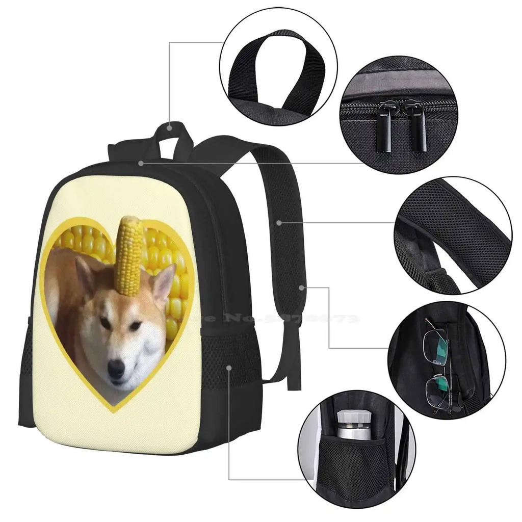 Doggo Stickers : Corndog Pattern Design Bag Student's Backpack Dogs Lobster Corgi Corgis Dog Lover Puppy Memes Reddit Funny