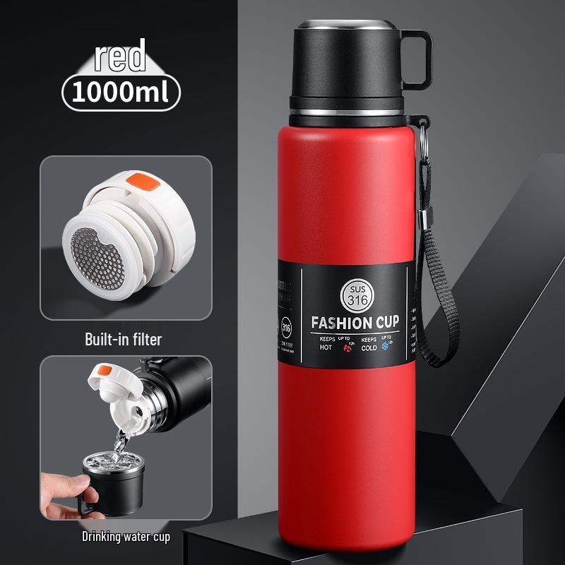Large Capacity 304 Stainless Steel Insulated Portable Thermos Cup with Tea Separation