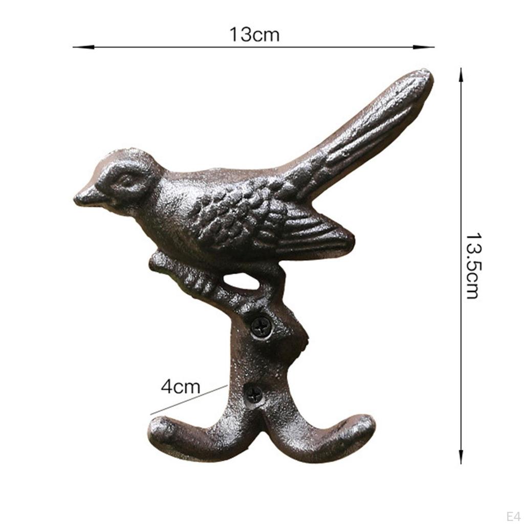 Cast Iron Bird Wall Hook Courtyard Hanger Garden Double Hooks for