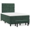 3138016 vidaXL Lit à sommier tapissier et matelas Vert foncé 120x200cm Velours