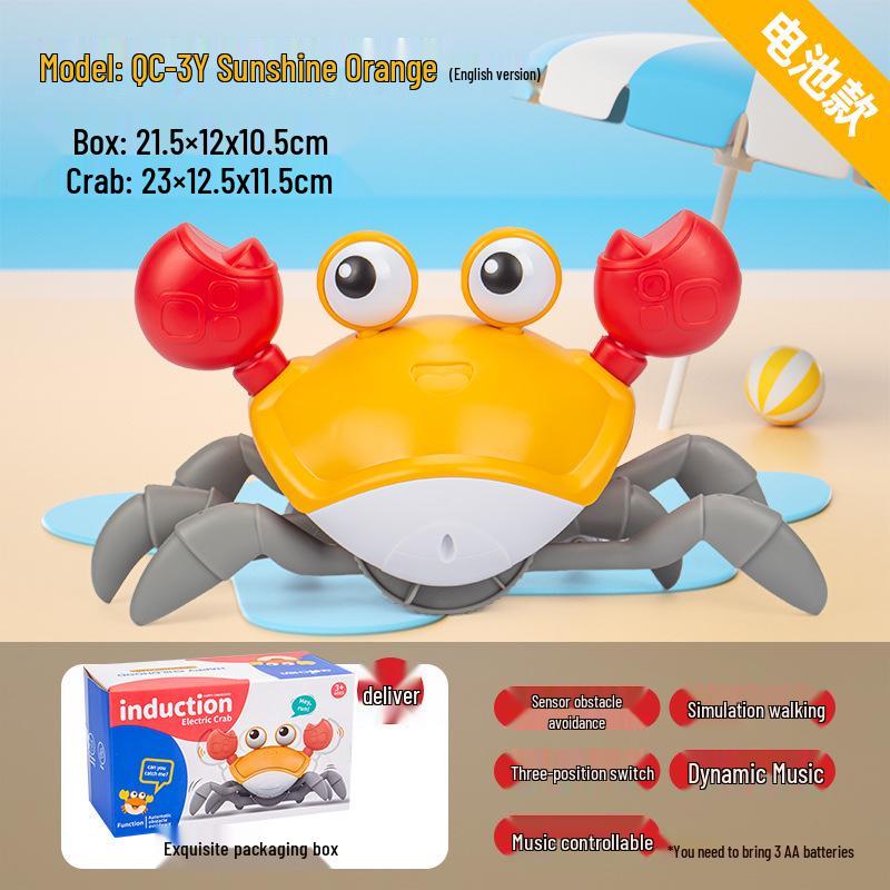 Electric Induction Crab Toy for Kids: Crawling and Obstacle-Avoiding Play