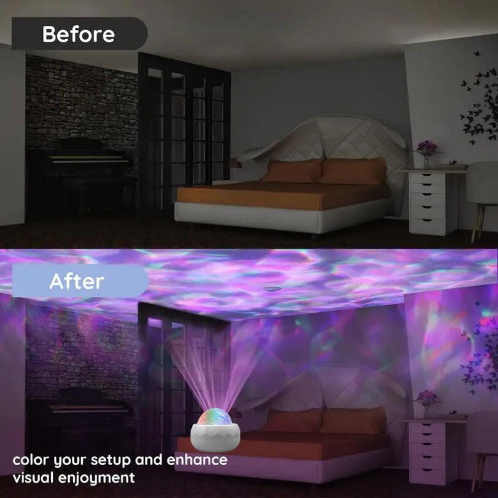 Creative Multicolor Ambient Lighting Water Ripple Colorful Aurora Night Light Wall Mounted USB Charging Atmosphere Light Bedroom