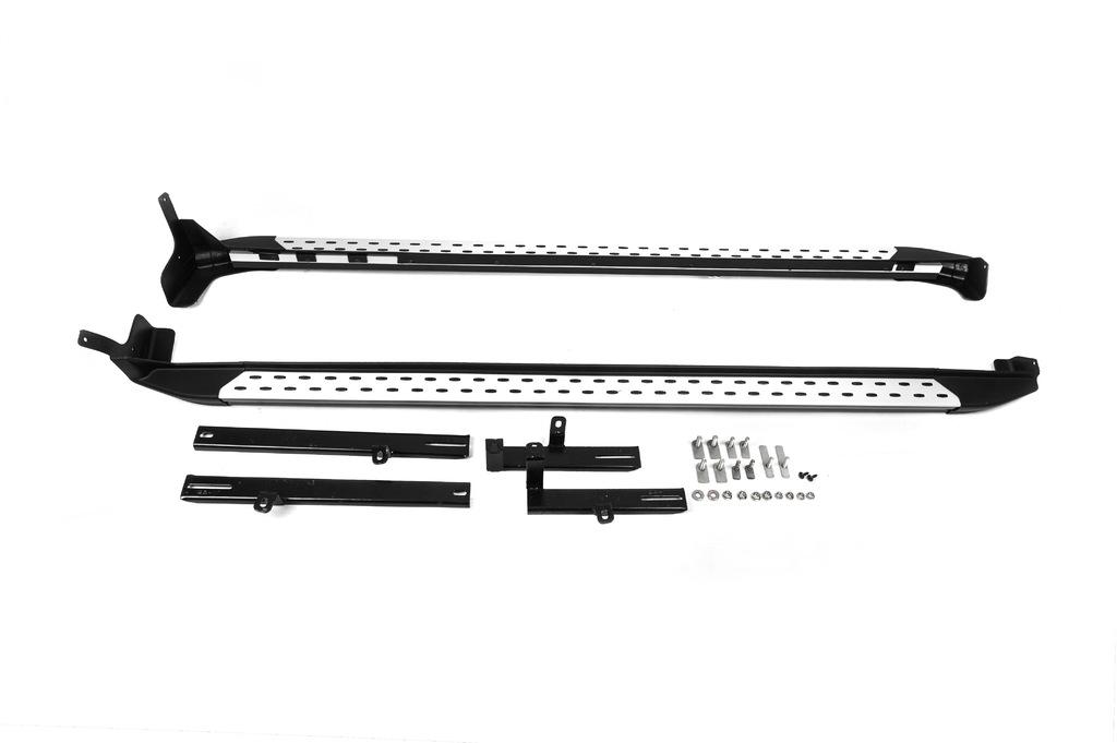 Боковые пороги OEM-BMW-V2 (2 шт, пластик) для Hyundai IX-35 2010-2015 гг