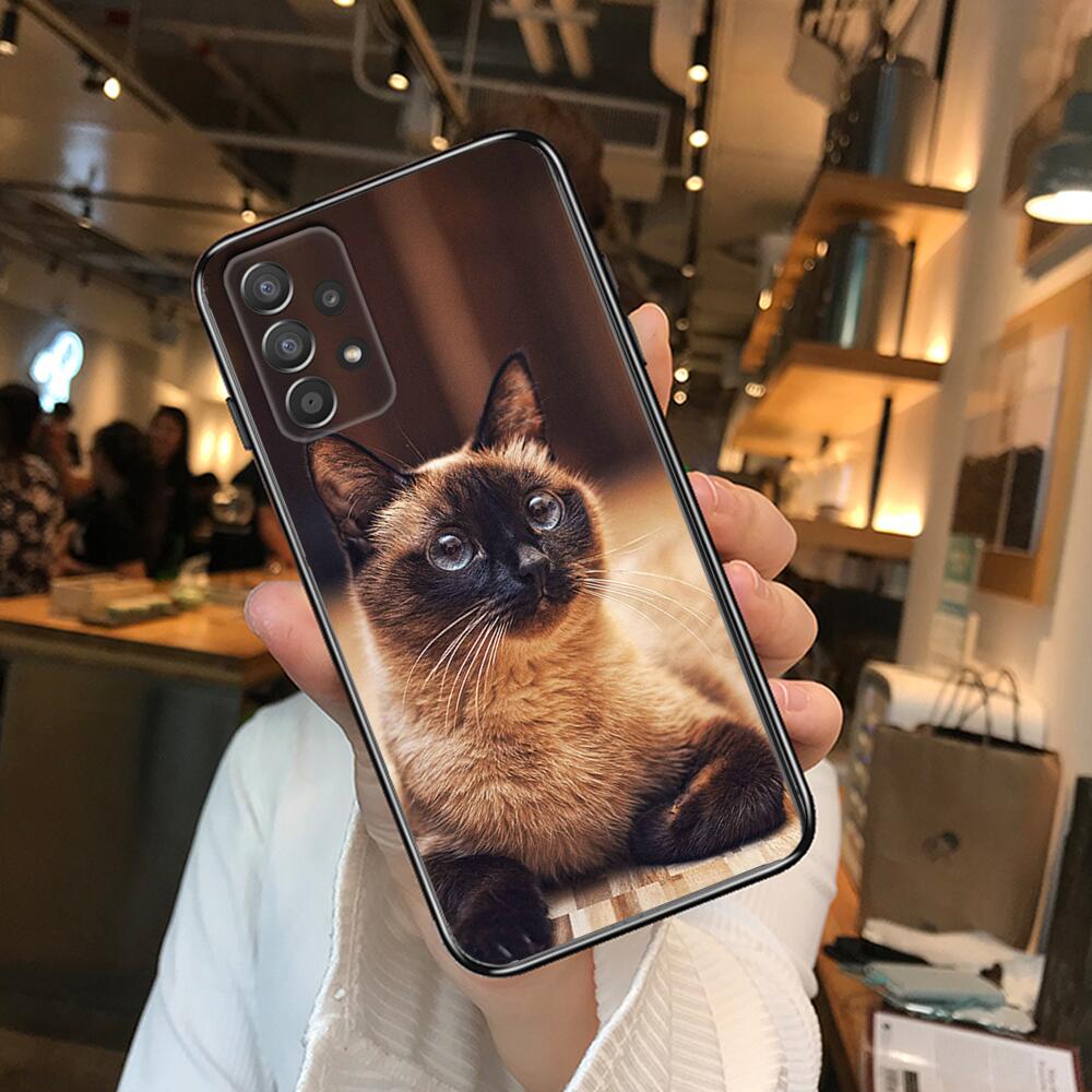 Funny Cartoon Cat Phone Case Hull For Samsung Galaxy A70 A50 A51 A71 A52 A40 A30 A31 A90 A20E 5G A20s Black Shell Art Cell Cove