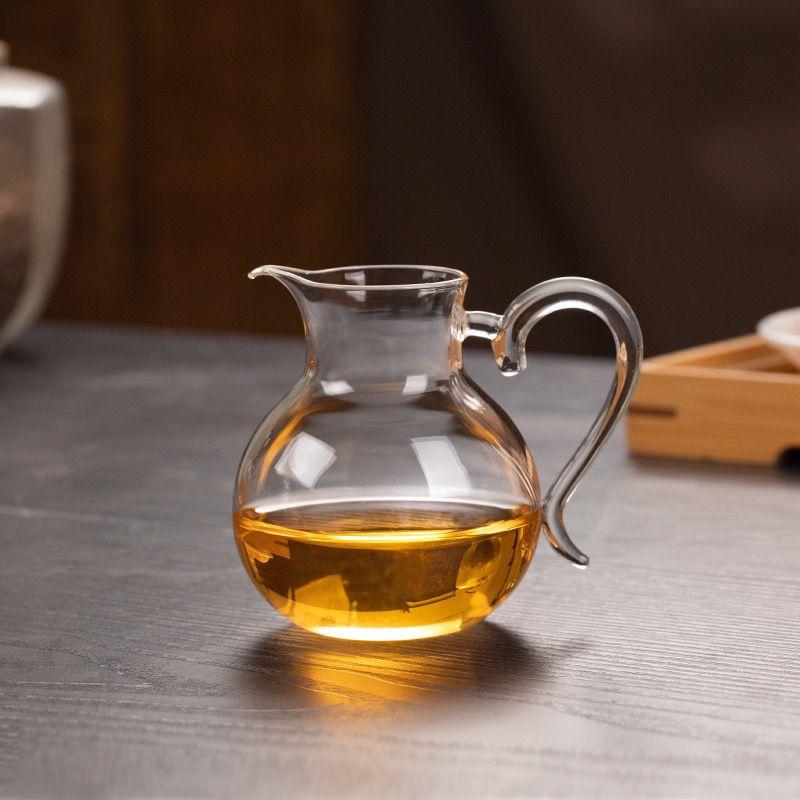 200ml Tee-Brühkännchen Glas-Teekanne mit Griff Teespender Chahai Kung Fu Tee-Set Zubehör Kaffeekanne Krug