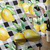 Watercolor Lemon Plaid Window Treatment Tulle Modern Sheer Curtains for Kitchen Living Room the Bedroom Curtains Decoration