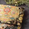 Used Goshuincho case, Goshuincho pouch, Obi remake, Fukusa type, Kimono remake, Japanese pattern, Japanese style, Black, Flower crest, One-of-a-kind,