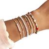 Bohemian 7-Piece Beaded Bracelet Stack Multicolor Gold White Stackable Jewelry Summer Gift Set for Women Girls