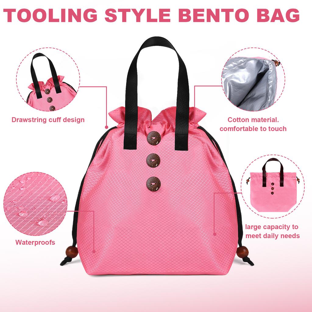 New Nylon Handheld Lunch Bag Simple Modern Style Insulated Lunch Bag Multi-color
