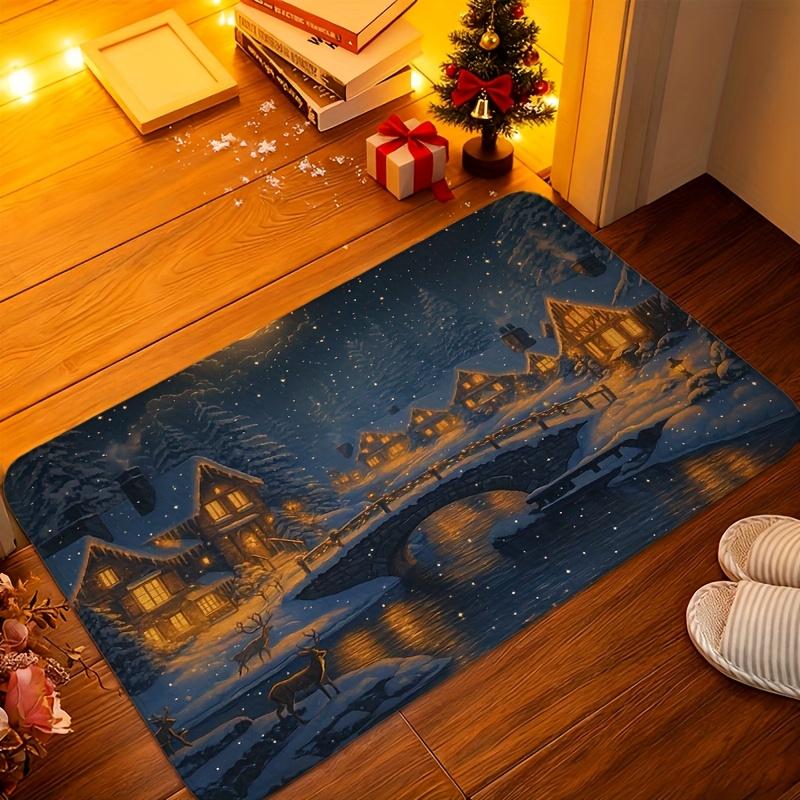 Three Cartoon Snowman graphics rug,veranda,vestibule,indoor leisure area Mat,Entry Door Rug NonSlip home decor Christmas Present