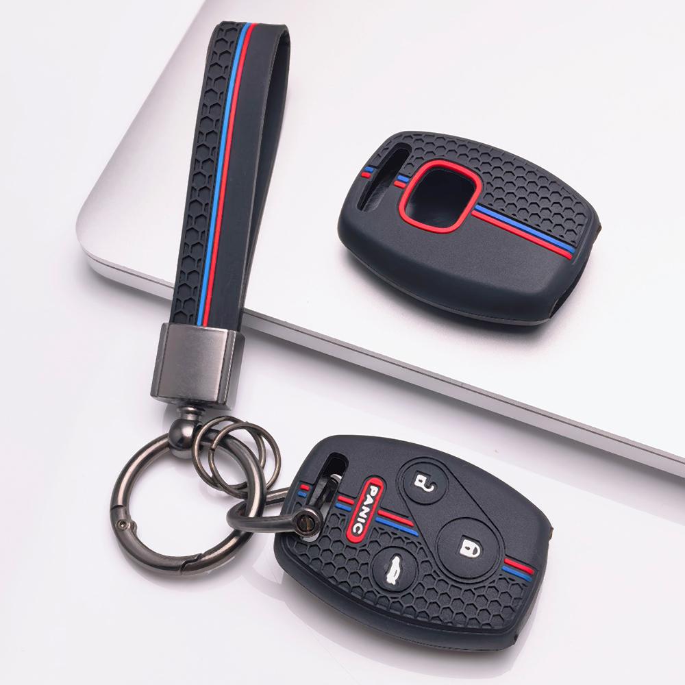 Key Fob Cover for Honda Accord Civic CR V CR Z with Keychain Anti-Scratch Surface Shockproof Structure Soft Grip Texture Easy Install