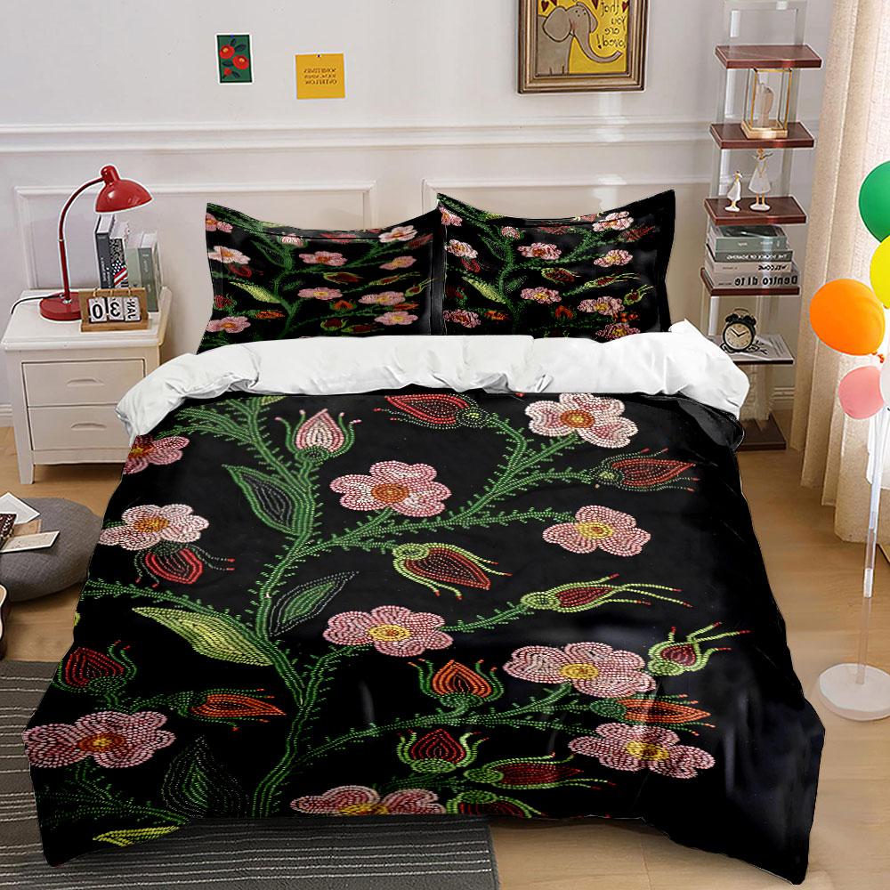 

Pink flowers, green stems. Bedding sets Duvet cover sets Duvet covers Pillowcases(1 * Duvet Cover 2 * Pillowcases, without duvet insert) 135x200cm