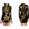 European And American Halloween Sexy Tights Gala Party Women'S Clothing, Long Sleeve Dresses