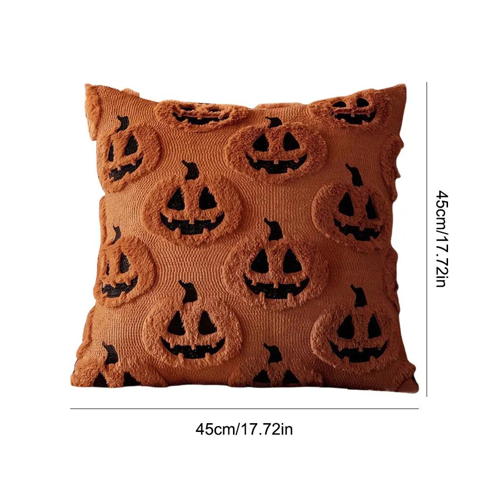 1/2PCS Halloween Ghost Pumpkin Pillowcase Washable Plush Soft Cushion Cover Comfortable Pillow Cover for Sofa Bedroom Home Decor