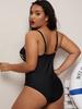 Plus Size Swimsuit 2025 Women Push Up One Piece Swimwear Female Beach Wear Summer Bathers Bathing Swim Suit Solid 4XL