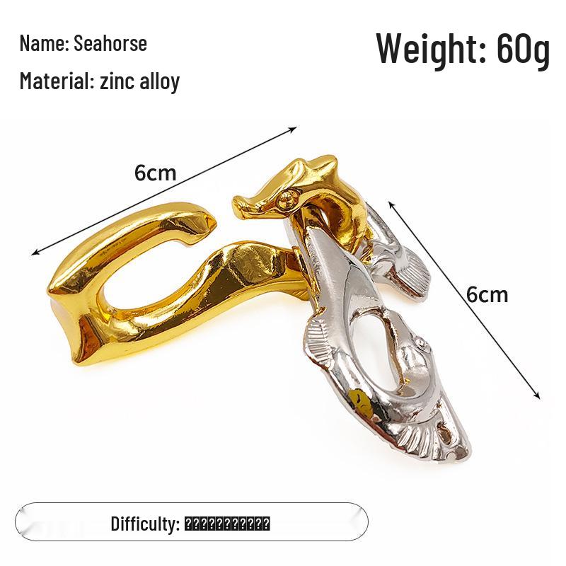 Zinc Alloy Kongming Puzzle Lock: Disentanglement Ring Educational Toy