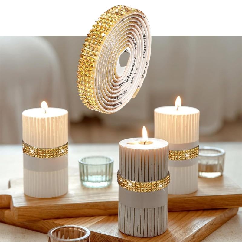 3 Yards funkelndes Strassband für Geburtstags- und Hochzeitsdekorationen Strassbänder für Kuchen- und Kerzendekoration
