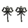 2Pcs Vintage Iron Bowknot Hook Metal Decorative Wall Hook Rustproof Bathroom Hanger for Towel Coat Key Organizer